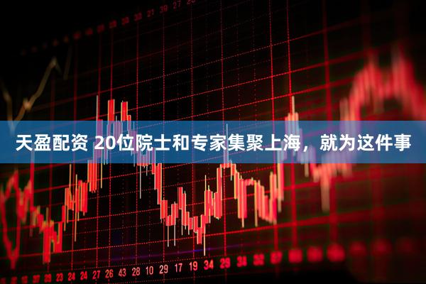 天盈配资 20位院士和专家集聚上海，就为这件事
